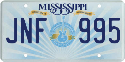 MS license plate JNF995