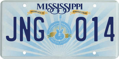 MS license plate JNG014