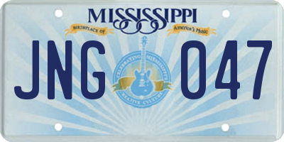 MS license plate JNG047