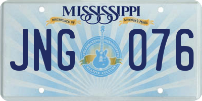 MS license plate JNG076