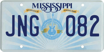 MS license plate JNG082