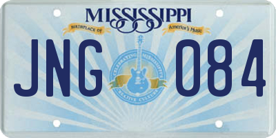 MS license plate JNG084