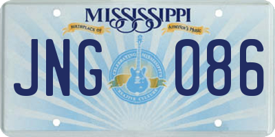 MS license plate JNG086