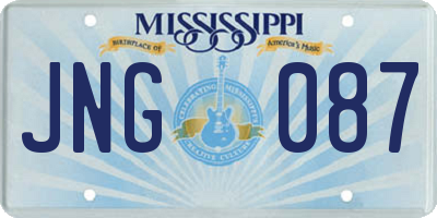 MS license plate JNG087