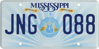 MS license plate JNG088