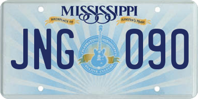 MS license plate JNG090