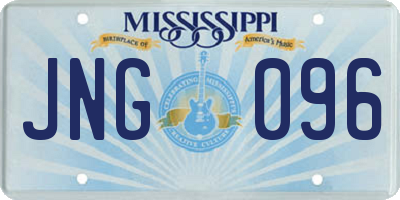 MS license plate JNG096