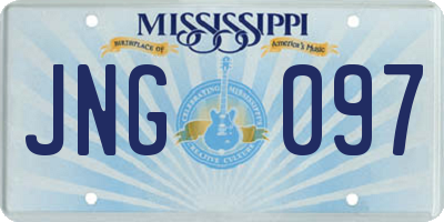 MS license plate JNG097