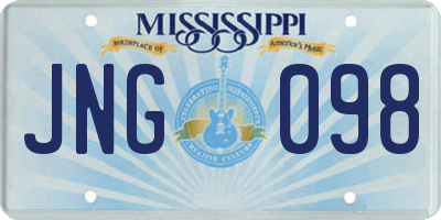 MS license plate JNG098