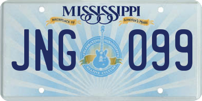 MS license plate JNG099