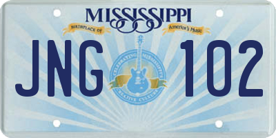 MS license plate JNG102