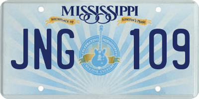 MS license plate JNG109