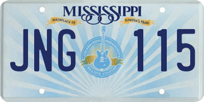 MS license plate JNG115