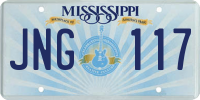 MS license plate JNG117