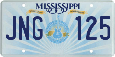MS license plate JNG125