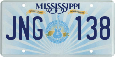 MS license plate JNG138
