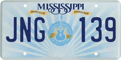 MS license plate JNG139