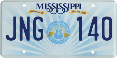 MS license plate JNG140