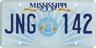 MS license plate JNG142