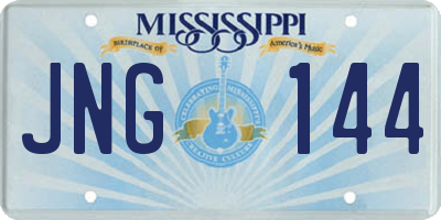 MS license plate JNG144