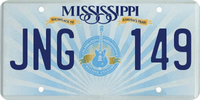 MS license plate JNG149