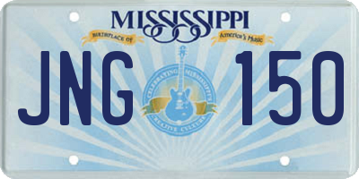 MS license plate JNG150