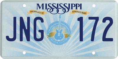 MS license plate JNG172