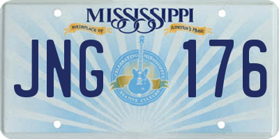 MS license plate JNG176