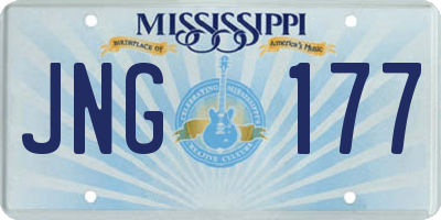 MS license plate JNG177