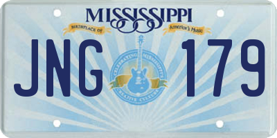 MS license plate JNG179