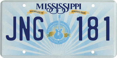 MS license plate JNG181
