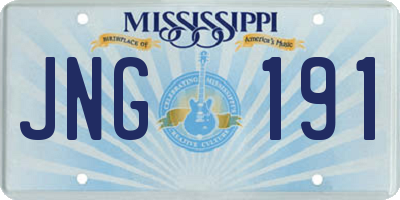 MS license plate JNG191