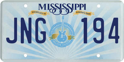 MS license plate JNG194