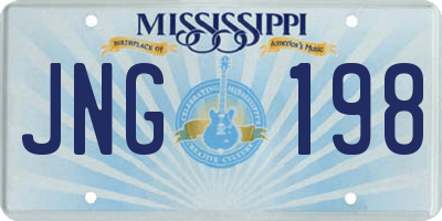 MS license plate JNG198
