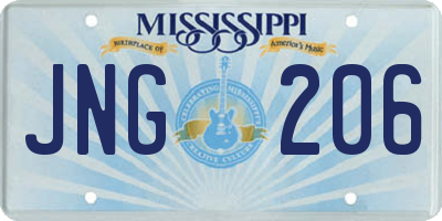 MS license plate JNG206