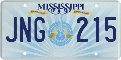 MS license plate JNG215