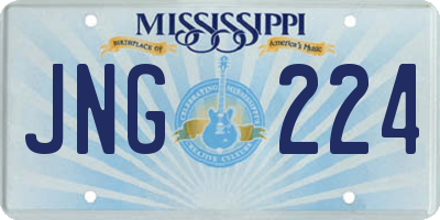 MS license plate JNG224