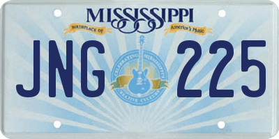MS license plate JNG225
