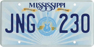 MS license plate JNG230