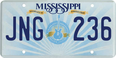 MS license plate JNG236