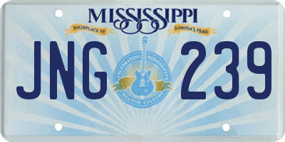 MS license plate JNG239