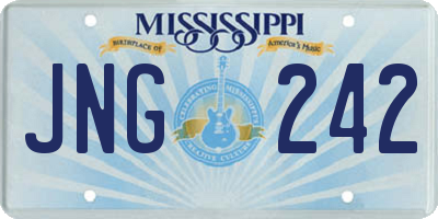 MS license plate JNG242