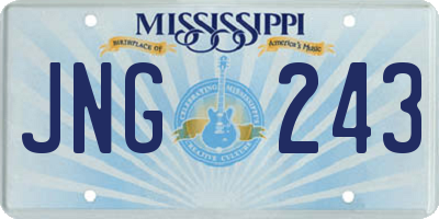 MS license plate JNG243
