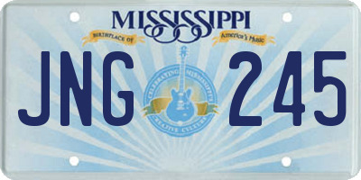 MS license plate JNG245