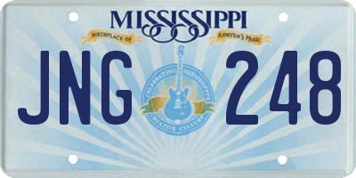 MS license plate JNG248
