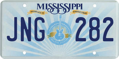 MS license plate JNG282