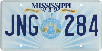 MS license plate JNG284