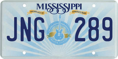 MS license plate JNG289