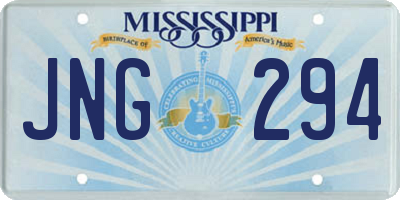 MS license plate JNG294