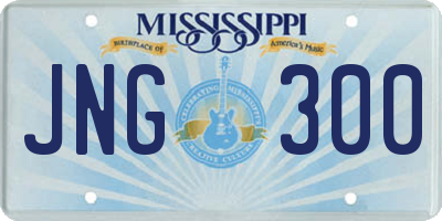 MS license plate JNG300
